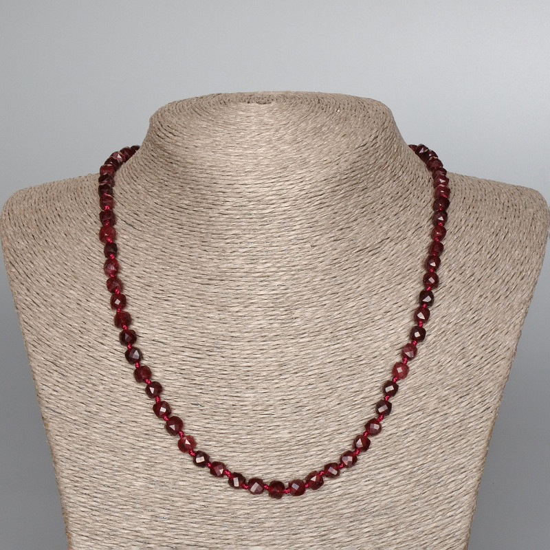 Tourmaline Rubyelite Necklace, natural faceted cube gemstone, diameter 5mm±, length 50cm ±