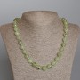 Prehnite Necklace with Faceted Natural Stone Bead, 10mm diameter, length 50cm