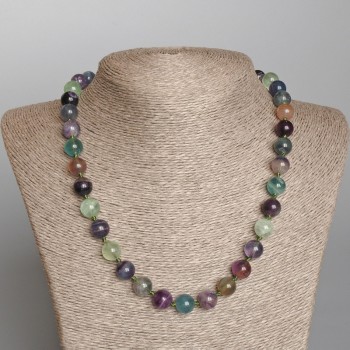 Fluorite Beads Natural Stone Smooth Ball, diameter 10mm±, length 50cm±