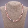 Rosy Opal Necklace natural stone smooth bead, diameter 8.5(±)mm, length 49cm