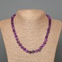 Amethyst Necklace with Natural Stone, Faceted Cube Beads, 7mm Diameter, 50cm Length