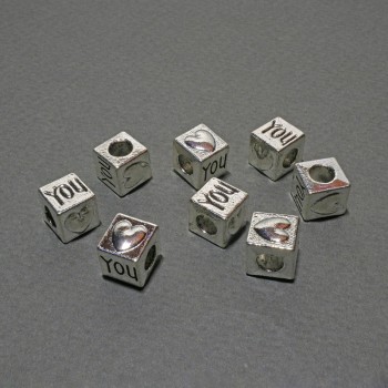 Bead Pandora insert cube bead, diameter 8mm±, inner diameter 4mm, packaging 8 pcs±, 20 g
