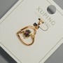 Pendant "Heart" Xuping with green-red crystal, diameter 15x14, 5mm+ -, length 22.5mm+- 18K gold plating