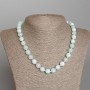 Angelite Necklace, Natural Stone, Faceted Round Beads 10mm Dia, 46cm Length