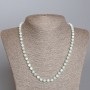 Angelite Bead Necklace - Natural Stone, Faceted Round Beads 6mm, Length 49cm