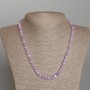 Kunzite Necklace, natural faceted cube gemstone, diameter 5.5 mm±, length 48 cm±