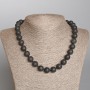 Necklace of Volcanic Lava Beads, 12 mm diameter, length 47 cm