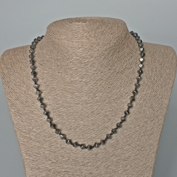 Hematite Beaded Necklace, Octagonal Beads, 6x6mm, length 47cm