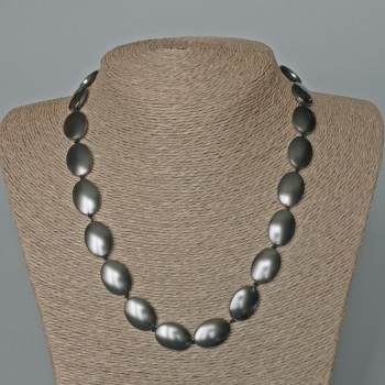 Hematite Bead Necklace Oval, diameter 13×18mm±, length 47cm±