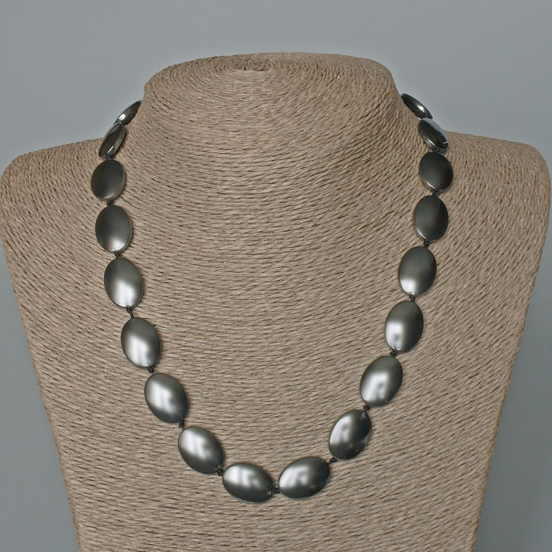 Hematite Bead Necklace Oval, diameter 13×18mm±, length 47cm±