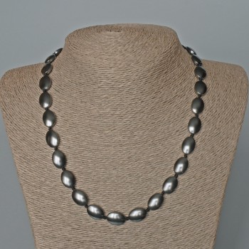 Hematite Bead Necklace Oval, diameter 10x14mm±, length 49cm±