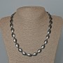 Hematite Bead Necklace Oval, diameter 10x14mm±, length 49cm±