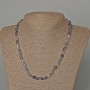 Iolite Beads Necklace, natural stone faceted, diameter 6x8mm, length 48cm