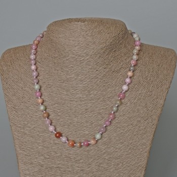 Colored Jadeite Bead Necklace with Smooth Round Beads, 6.5 mm diameter, 47 cm length
