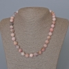 Rosy Opal Necklace - natural stone, smooth bead, 10mm diameter, length 48cm