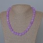Amethyst Bead Necklace (Solid-tone Quartz) Smooth Round Beads, 10.5mm diameter, ~47cm length