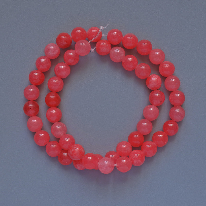 Beads Tourmaline (artificial) smooth round, diameter 8mm±, length 38cm± on beading wire