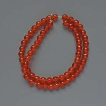 Carnelian Beads (customer) smooth round beads, 6mm diameter, 38cm length on thread