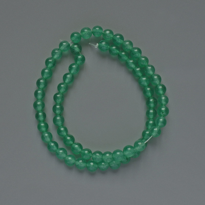 Necklaces Beads Jade (synthetic) smooth sphere, diameter 6mm±, length 38cm ± on thread