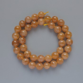 Calcite Beads Smooth Sphere 10mm Diameter, Necklace Length 39cm on Thread