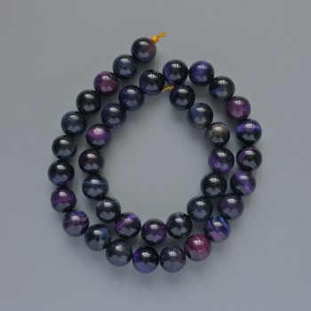 Cat's Eye Beads Multicolor Natural Stone Smooth Ball, diameter 10mm, length 39cm on thread