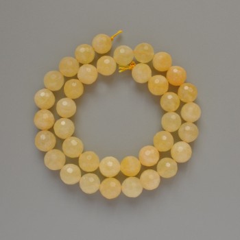 Citrene Beads, Natural Stone, Faceted Round Beads, 10mm diameter, 38cm length on thread