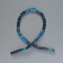 Agate Beads blue natural stone cylinder, diameter 8x16mm+-, length 38cm +- on fishing line