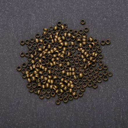 Crimp End Caps, 3 mm diameter, metal color "Bronze" 320 grams