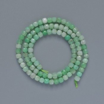Emerald Beads Natural Stone Faceted Cube, 4mm±, 38cm± Thread