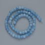 Aquamarine Beads Natural Stone Faceted Cube, diameter 5.5mm±, length 38cm± on thread