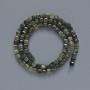 Green Tourmaline Beads, natural stone, faceted cube, diameter 4 mm±, thread length 39 cm±