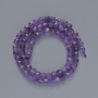 Amethyst Beads natural stone faceted cube, diameter 5.5mm±, thread length 38cm±