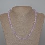Necklace of Lavender Amethyst Natural Stone Smooth Bead, 8.5mm diameter, length 49cm