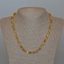 Necklace of Yellow Cat's Eye Natural Stone Smooth Beads, 6.5 mm diameter, length 49 cm