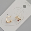 XUPING Stud with Red Crystal and White Rhinestones, 11.5x5.5x5mm+- 18K Gold Plating