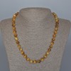 Necklace Yellow Cat's Eye Natural Stone Smooth Bead, 8.5 mm diameter, length 45 cm +/- with clasp