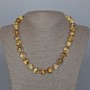 Necklace Yellow Agate Smooth Round Beads, 12mm diameter+, length 47cm+