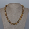 Yellow Petersite Necklace, natural stone, smooth round beads, diameter 12mm, length 48cm