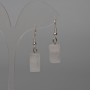 Earrings Mountain Crystal Faceted Cylinders, diameter 10x16mm±, length 37mm±