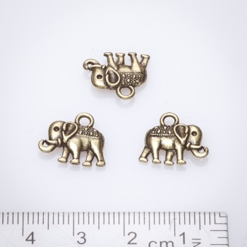 Finding Pendant Elephant 14mm "Bronze" Pack 20g +/-22pcs