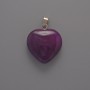 Heart Pendant AGATE Purple, diameter 20x20x6mm±, length 28mm±