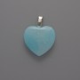 Heart Pendant Aquamarine, 20x20x6 mm diameter, ± length 28 mm