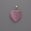 Pendant Heart Pink Cat's Eye, diameter 20x20x5mm+-, cord length 26mm+-