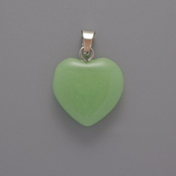 Heart Pendant Jade, diameter 16x16x5mm±, length 23mm±