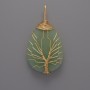 Jade Pendant in Golden Filigree, diameter 44×24×9 mm+