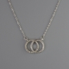 Pendant on a chain, silver-tone metal, diameter 13x17mm, thickness 1mm + -, chain length 40-45cm +
