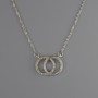 Pendant on a chain, silver-tone metal, diameter 13x17mm, thickness 1mm + -, chain length 40-45cm +