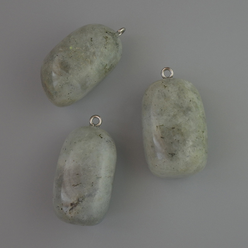 Labradorite Pendant natural stone, 35x17mm diameter+