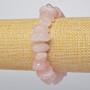Bracelet Pink Quartz Natural Stone Beads Faceted, 15x7mm, length 18cm, stretch