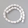 Howlite Beads cylindrical 10x14 mm natural stone, on thread, length 38 cm ±